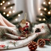 Christmas decorations, wreaths, door hangings, rattan rings, wreaths, hanging ornaments, shop doors, walls, atmosphere, scene arrangement props details Picture